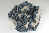 Blue, Cubic/Octahedral Fluorite on Druzy Quartz - Inner Mongolia #195257-1